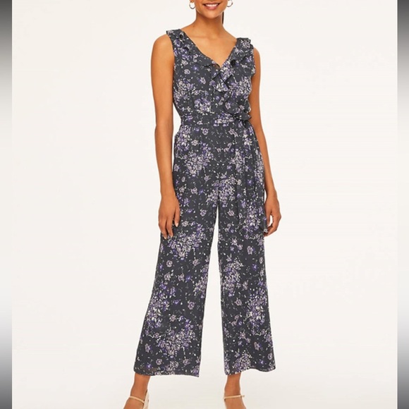 LOFT Pants - NWT LOFT OUTLET | 8p flowered, sleeveless, pants romper one piece v-neck ruffle
